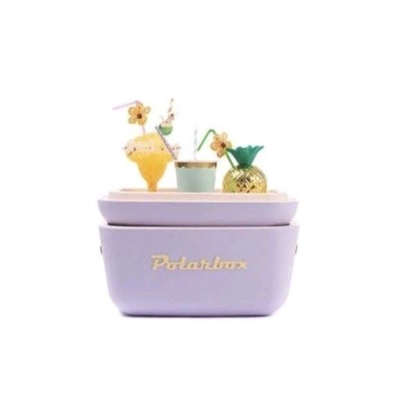 Retro Purple Polar Box Cooler W/ Leather Yellow Strap - Picture 2 of 11